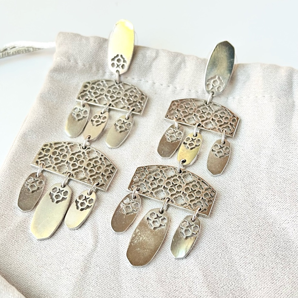 Kendra Scott Emmet Statement Earring in Silver Filigree